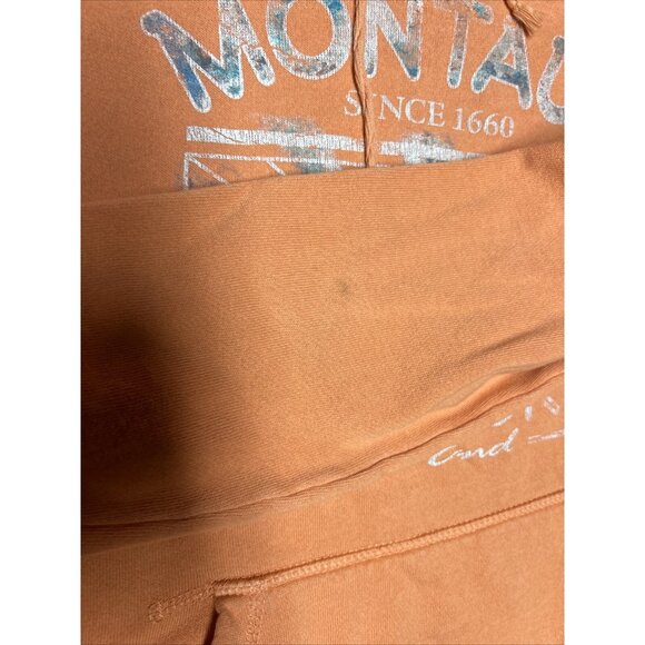 Montauk Clothing Co. NY Women’s M Hoodie Sweatshirt Orange Pullover - Picture 6 of 6